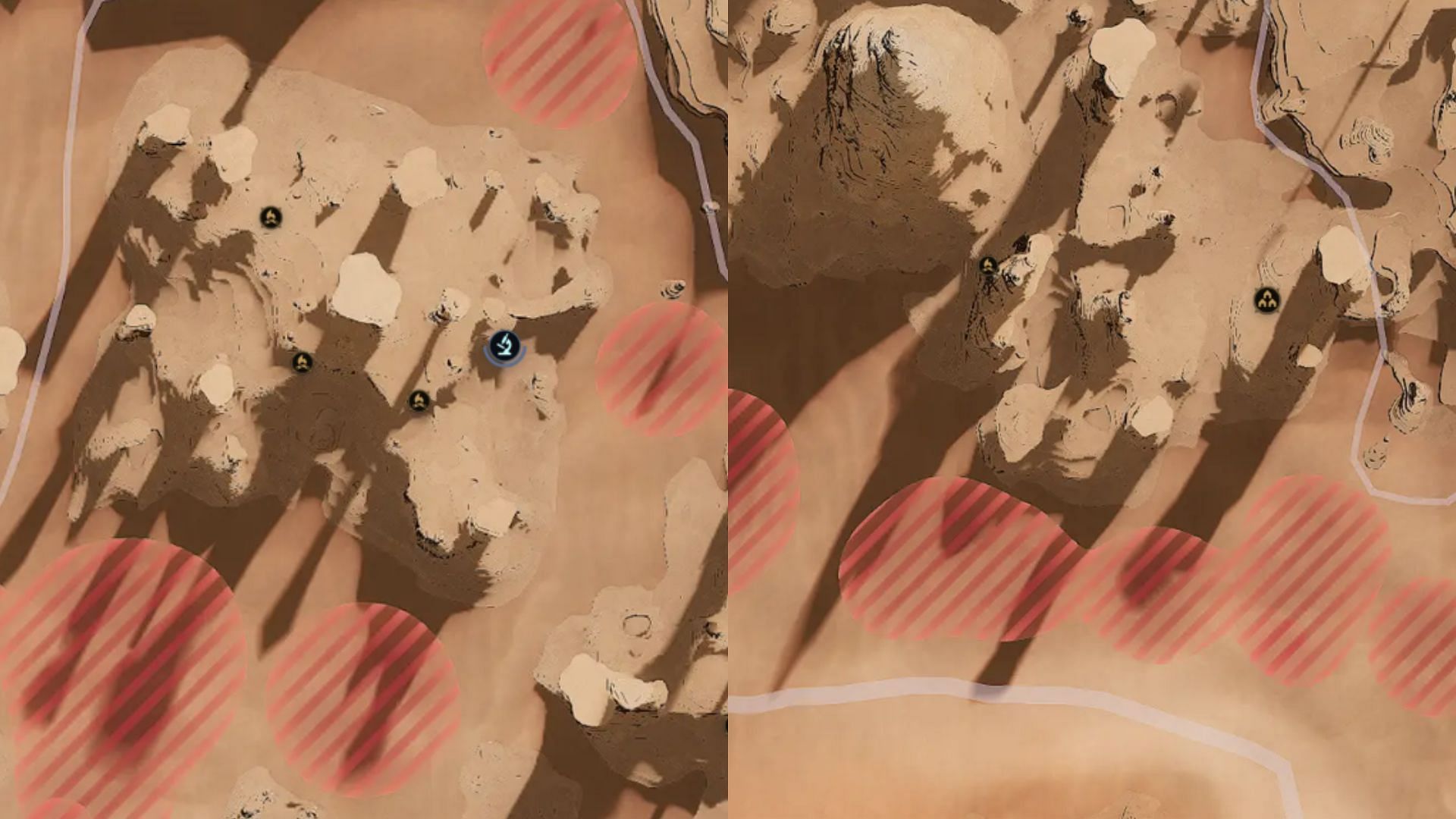 Find Slaver camps in these locations of Jabal Eifrit (Image via Funcom)
